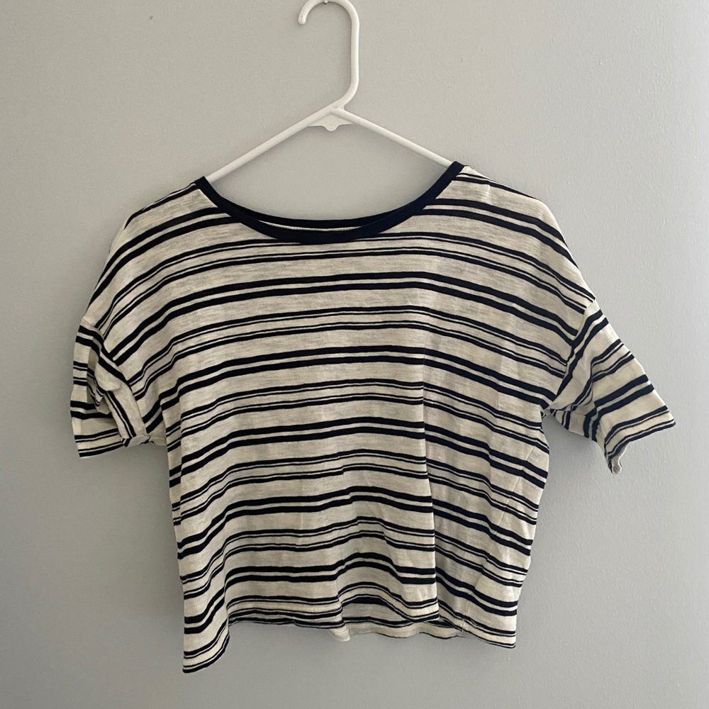American Eagle Striped Crop tee